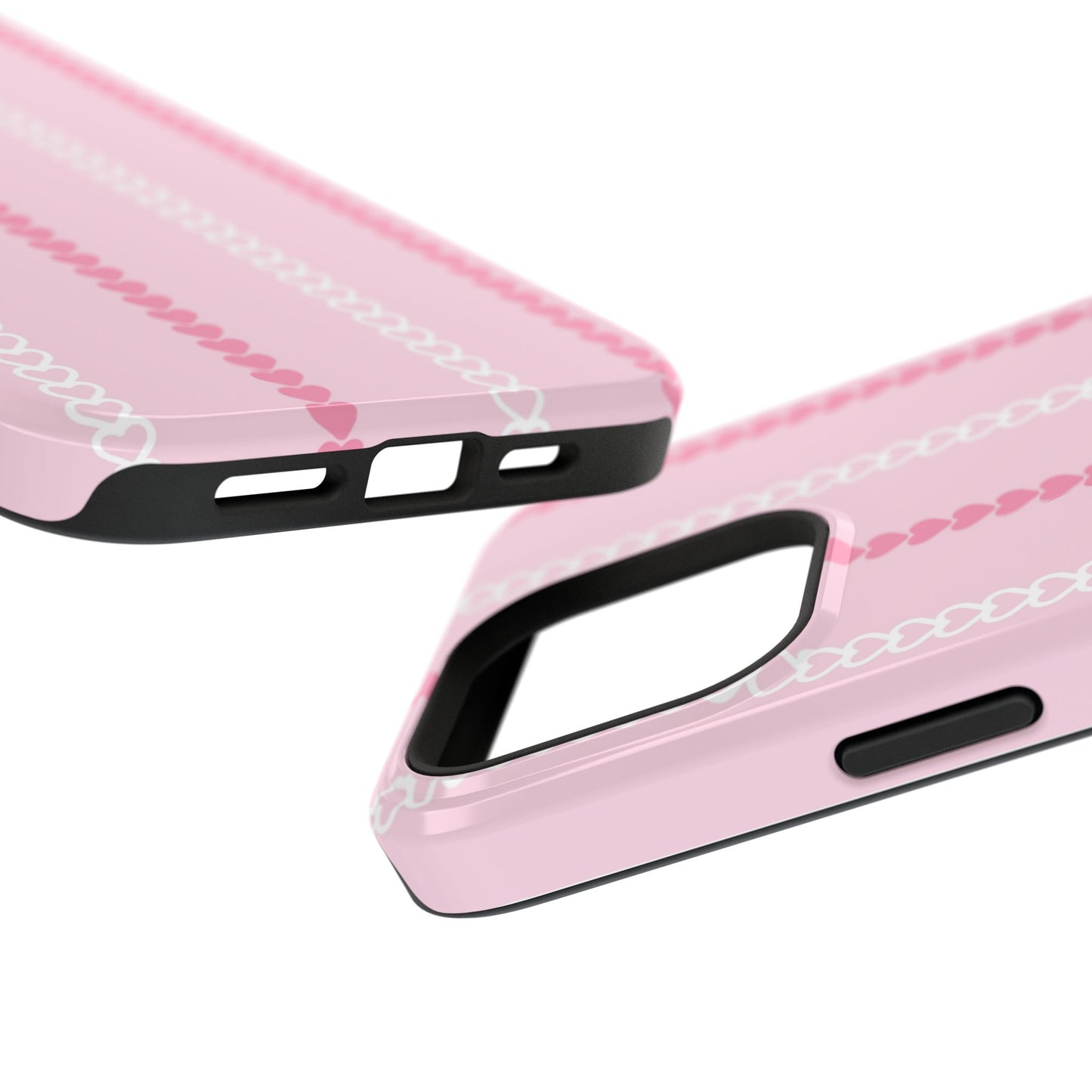 Pink Heart Stripe Impact-Resistant Phone Case