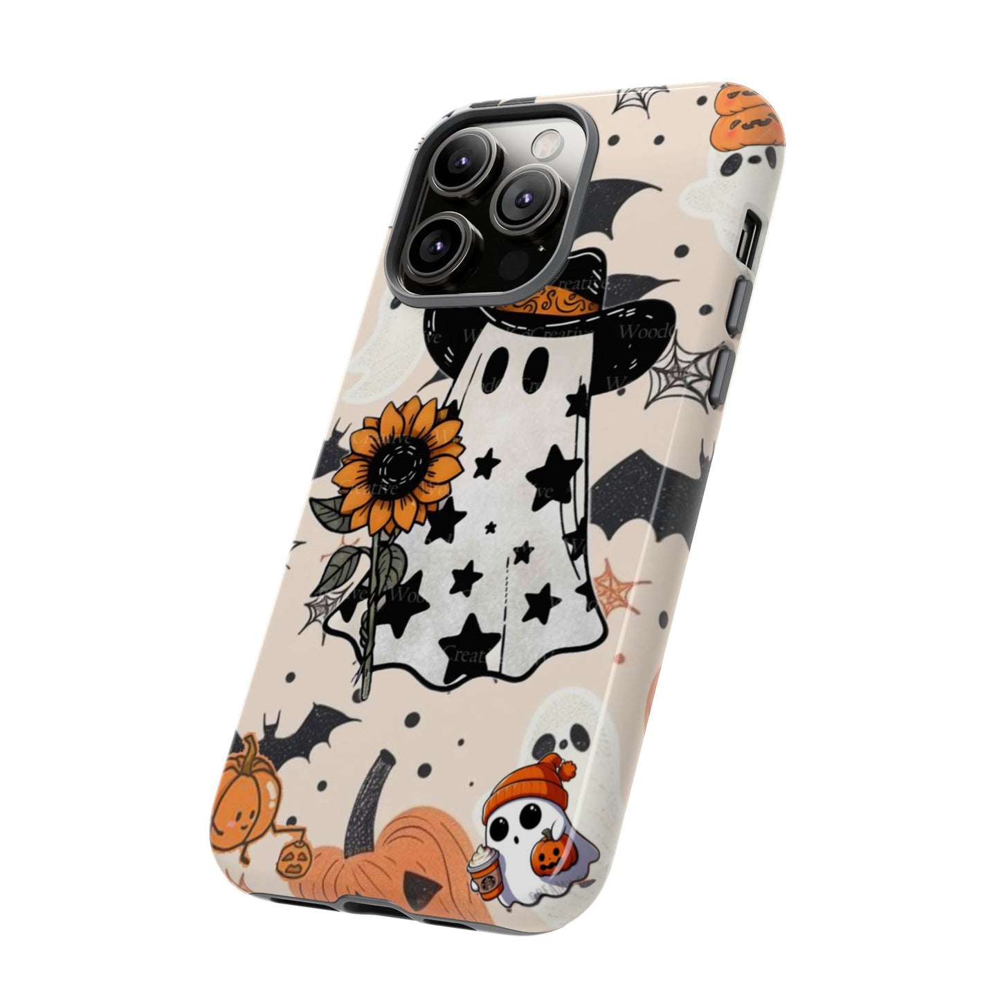 Cute Ghost Phone Case, Halloween Decor, Spooky Gift, Fall Accessories, Pumpkin Lover's Gift, Autumn Vibes, Trick or Treat