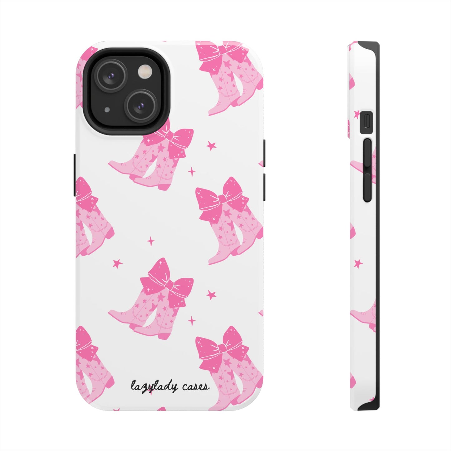 Pink Cowgirl Tough Phone Case - Trendy Protection with Bow Design