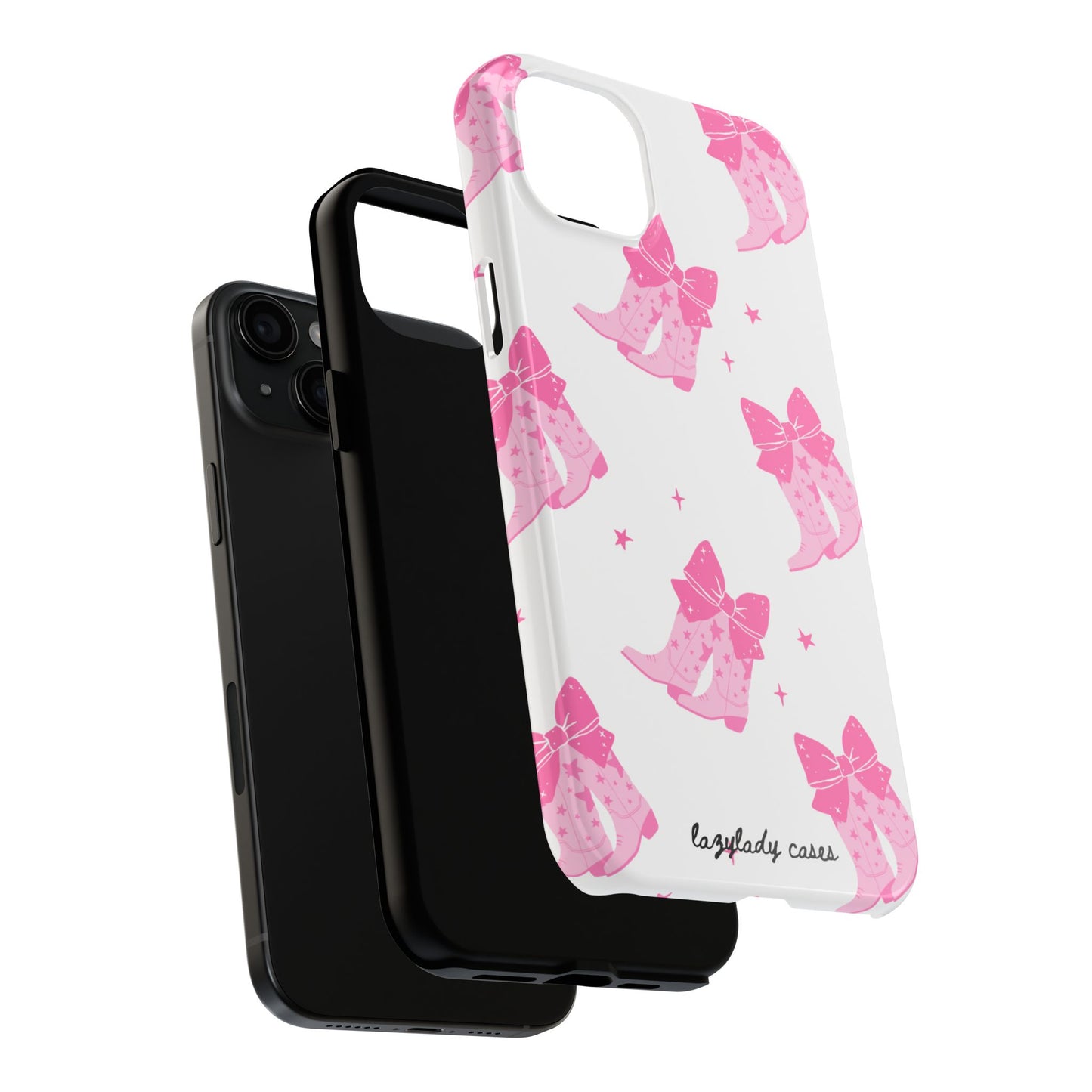 Pink Cowgirl Tough Phone Case - Trendy Protection with Bow Design