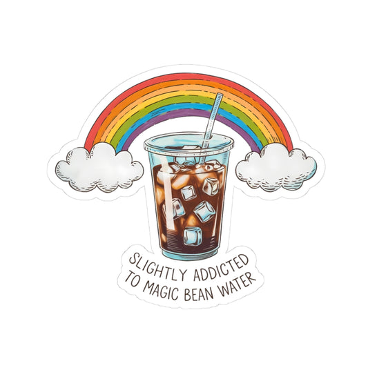 Coffee Lover Rainbow Stickers, Cute Coffee Stickers, Laptop Decor, Gift for Coffee Lovers, Fun Sticker for Journals