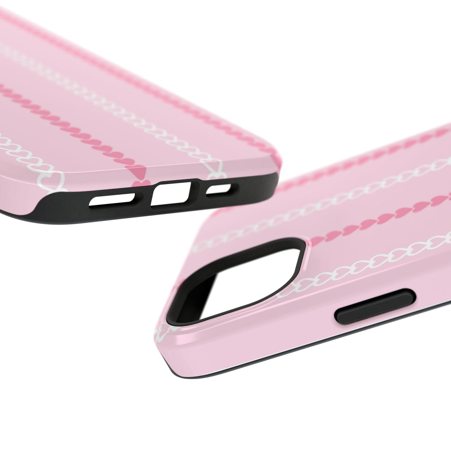 Pink Heart Stripe Impact-Resistant Phone Case