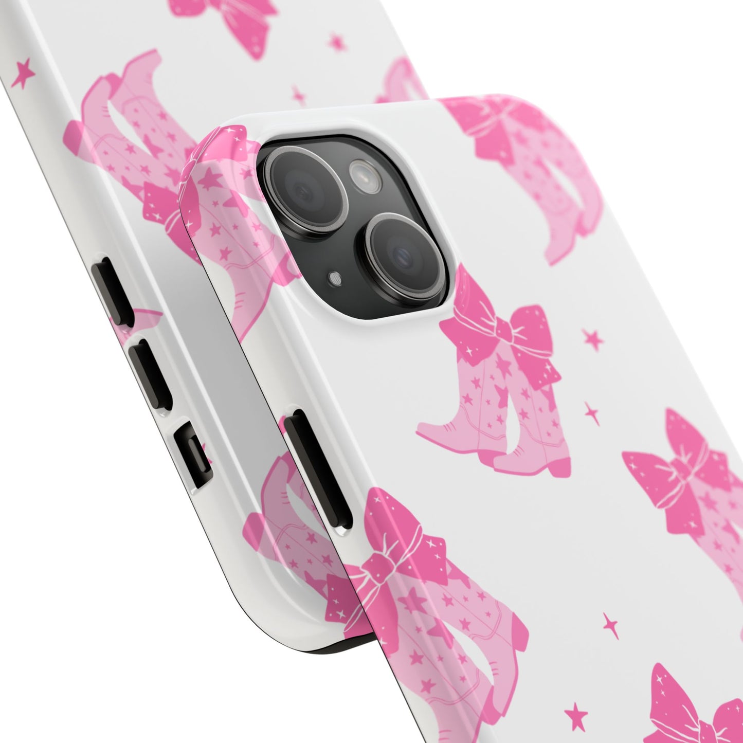 Pink Cowgirl Tough Phone Case - Trendy Protection with Bow Design