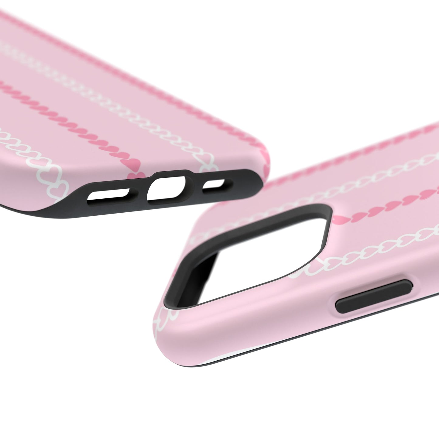 Pink Heart Stripe Impact-Resistant Phone Case
