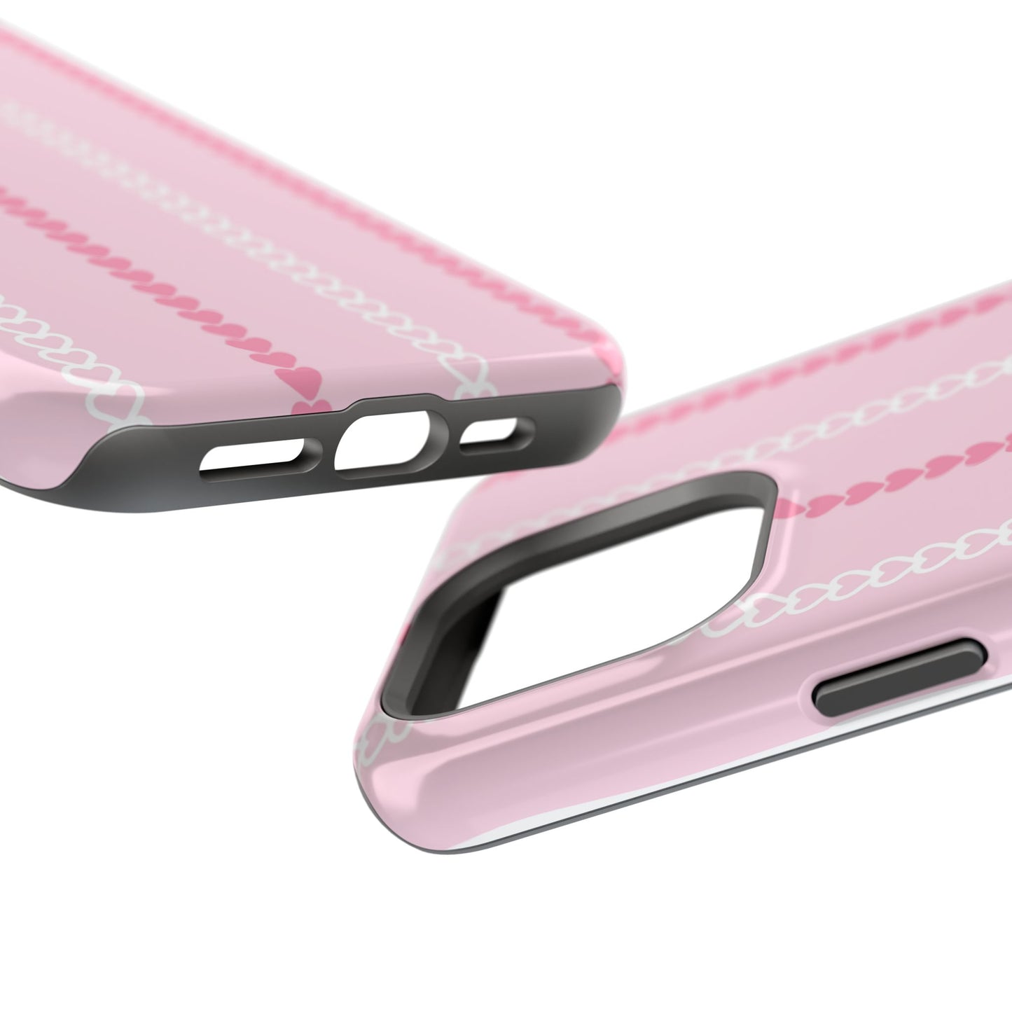Pink Heart Stripe Impact-Resistant Phone Case