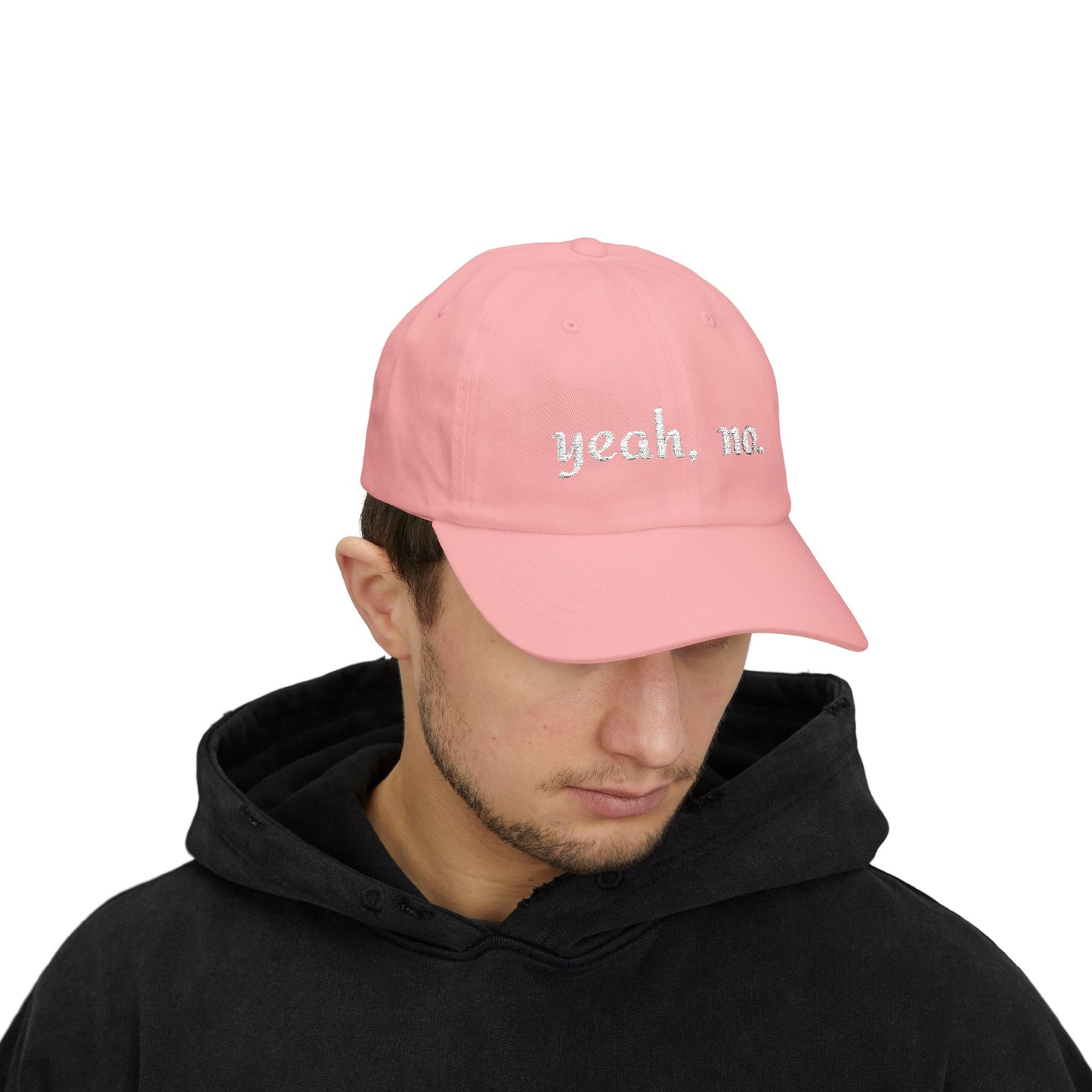 "yeah, no." Embroidered Casual Adjustable Hat