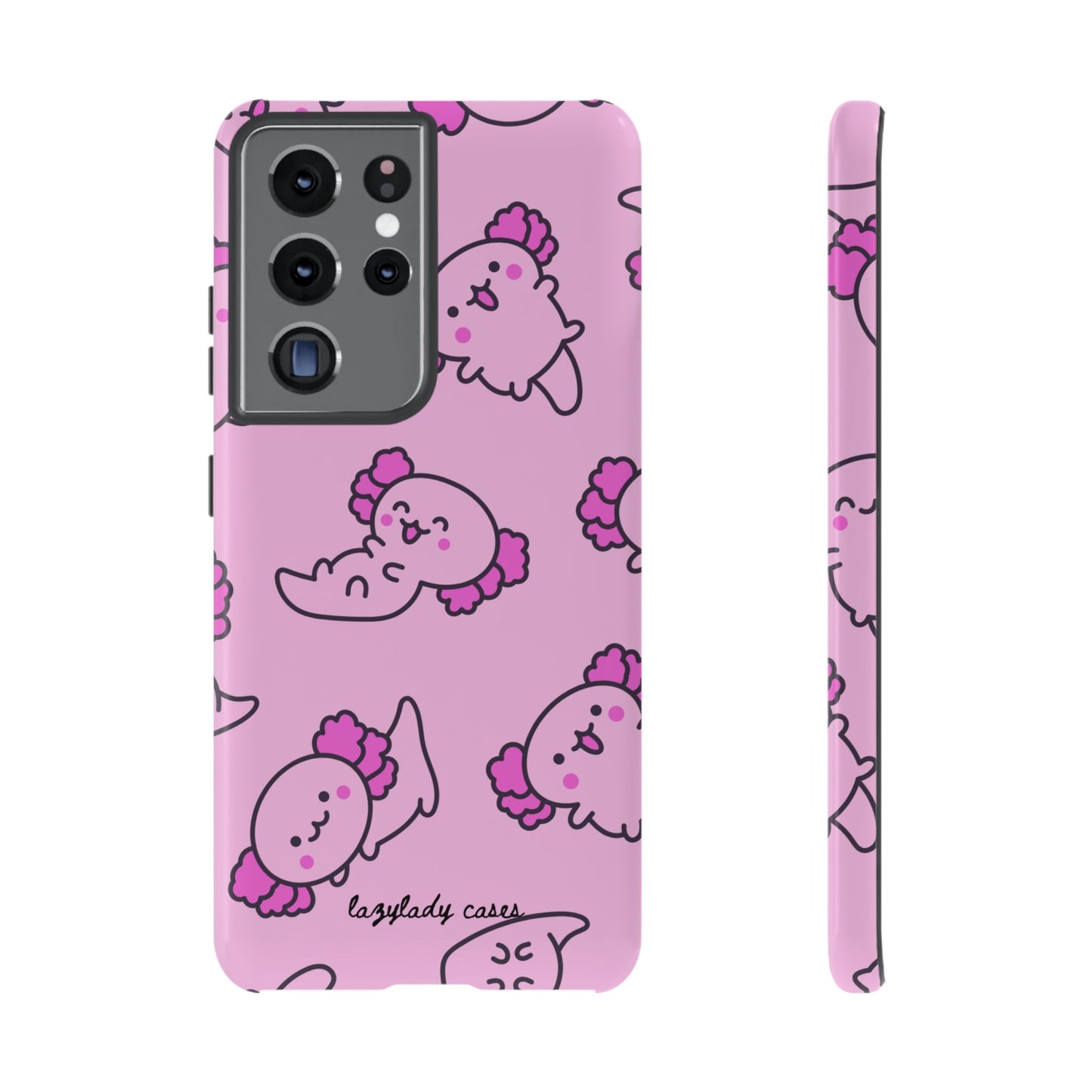 Cute Cartoon Axo Phone Case with Pink Sea Creatures Design
