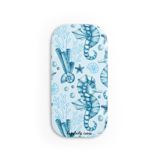 Beach-Inspired Phone Click-On Grip with Seahorse Design