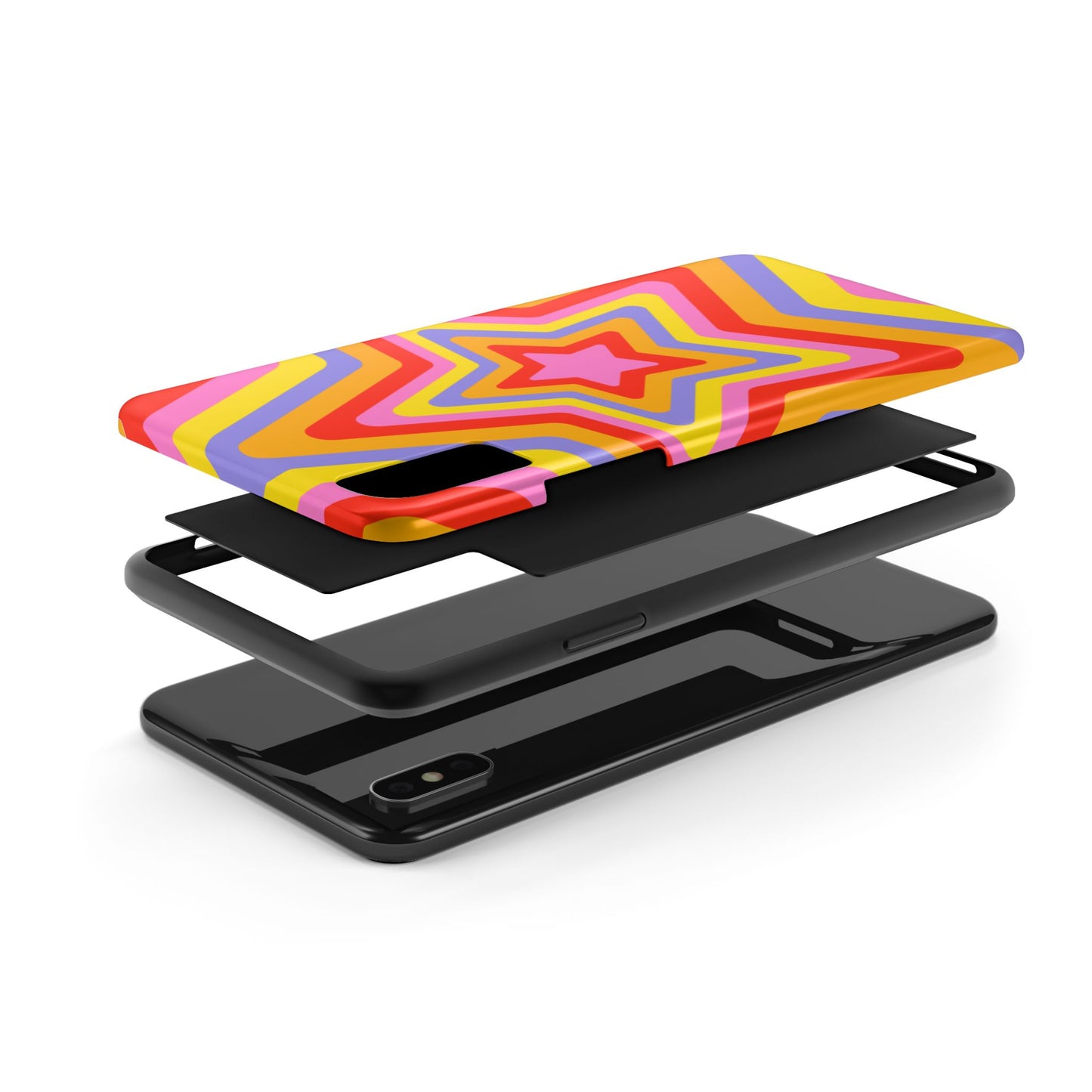 Colorful Star Pattern Tough Phone Cases | Durable Phone Cover, Unique Gifts, Trendy Accessories, Fun Tech Style