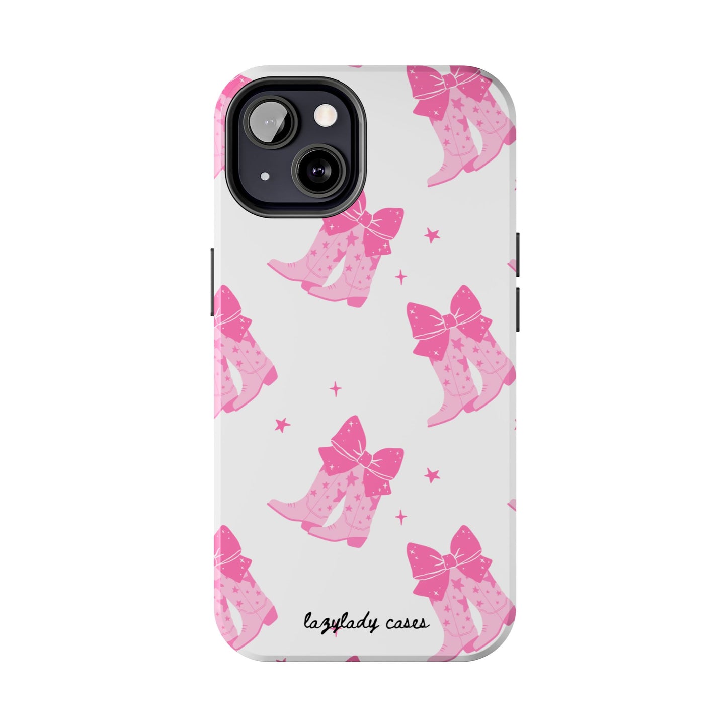 Pink Cowgirl Tough Phone Case - Trendy Protection with Bow Design