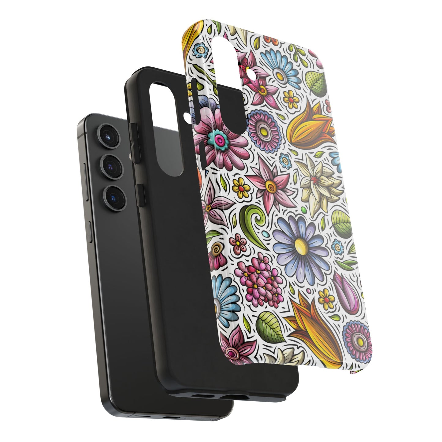 Floral Tough Phone Case | Cute Flower Design | Durable Protective Cover, Gift for Her, Phone Accessory, Floral Art Case