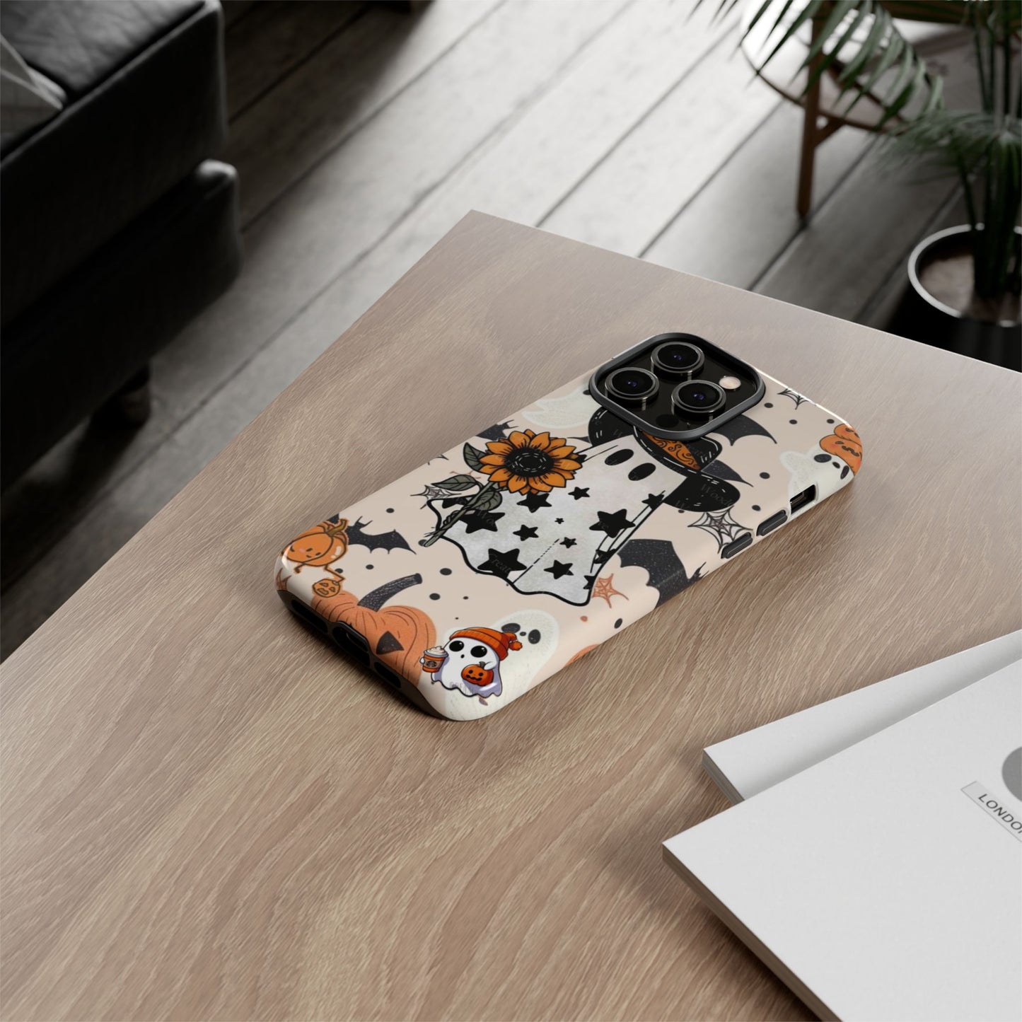 Cute Ghost Phone Case, Halloween Decor, Spooky Gift, Fall Accessories, Pumpkin Lover's Gift, Autumn Vibes, Trick or Treat