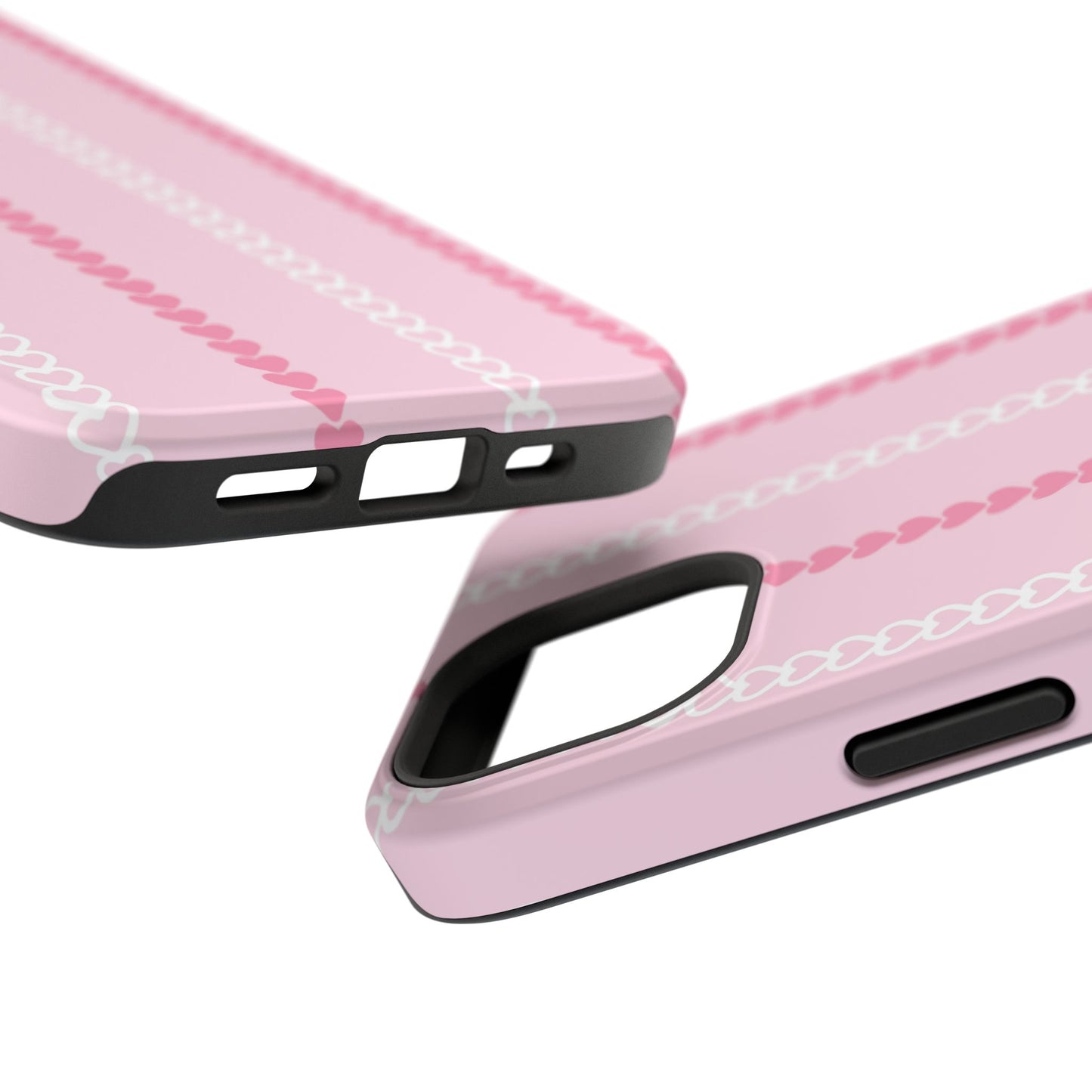 Pink Heart Stripe Impact-Resistant Phone Case