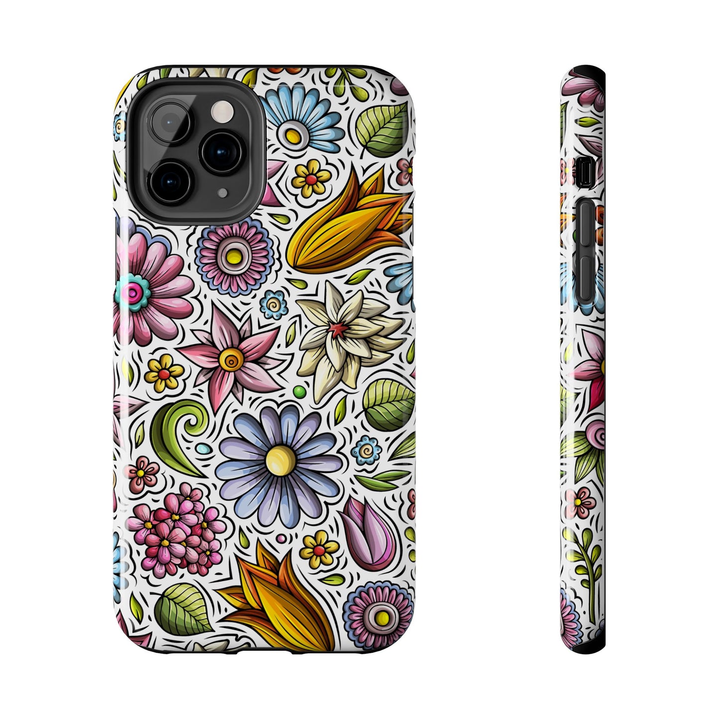 Floral Tough Phone Case | Cute Flower Design | Durable Protective Cover, Gift for Her, Phone Accessory, Floral Art Case