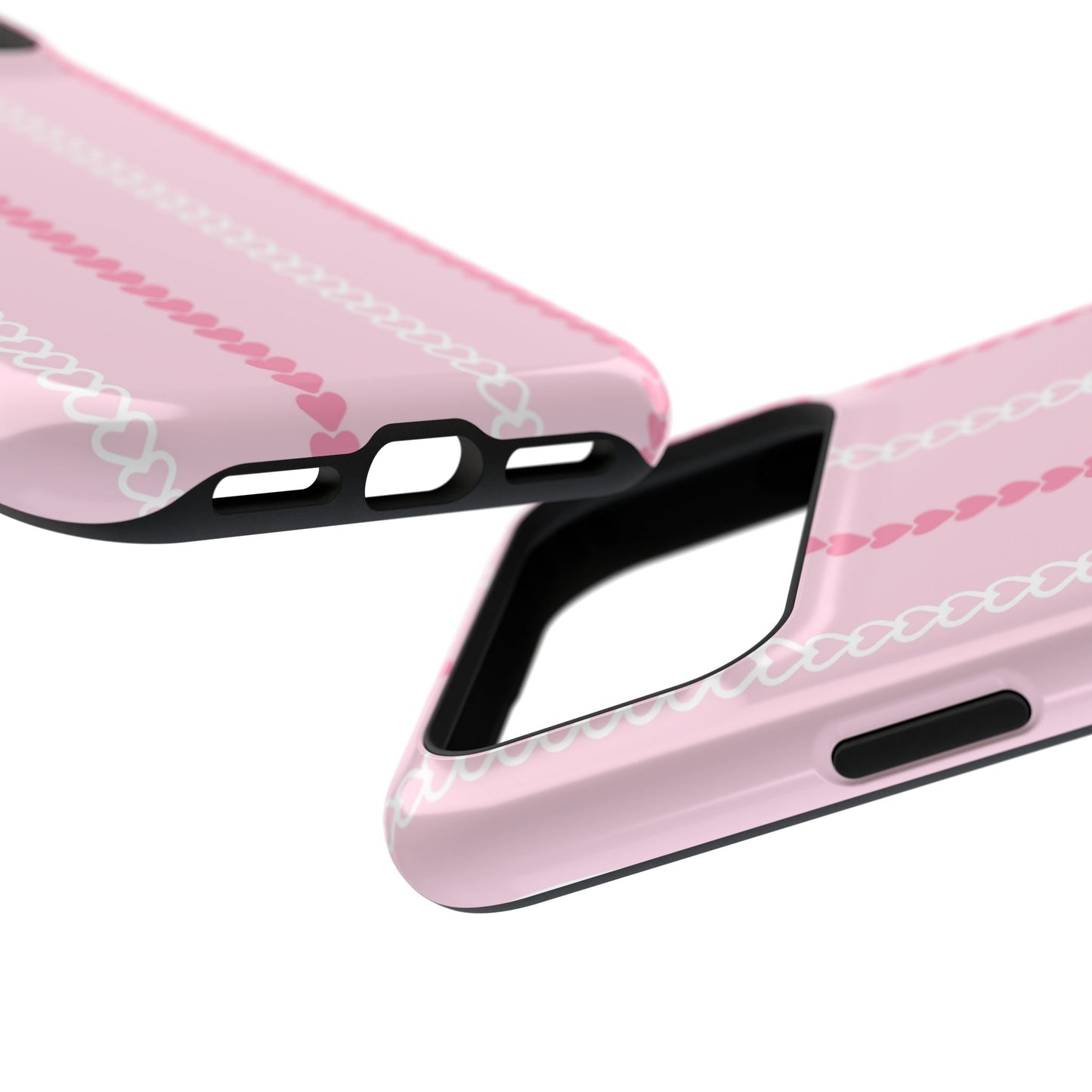 Pink Heart Stripe Impact-Resistant Phone Case
