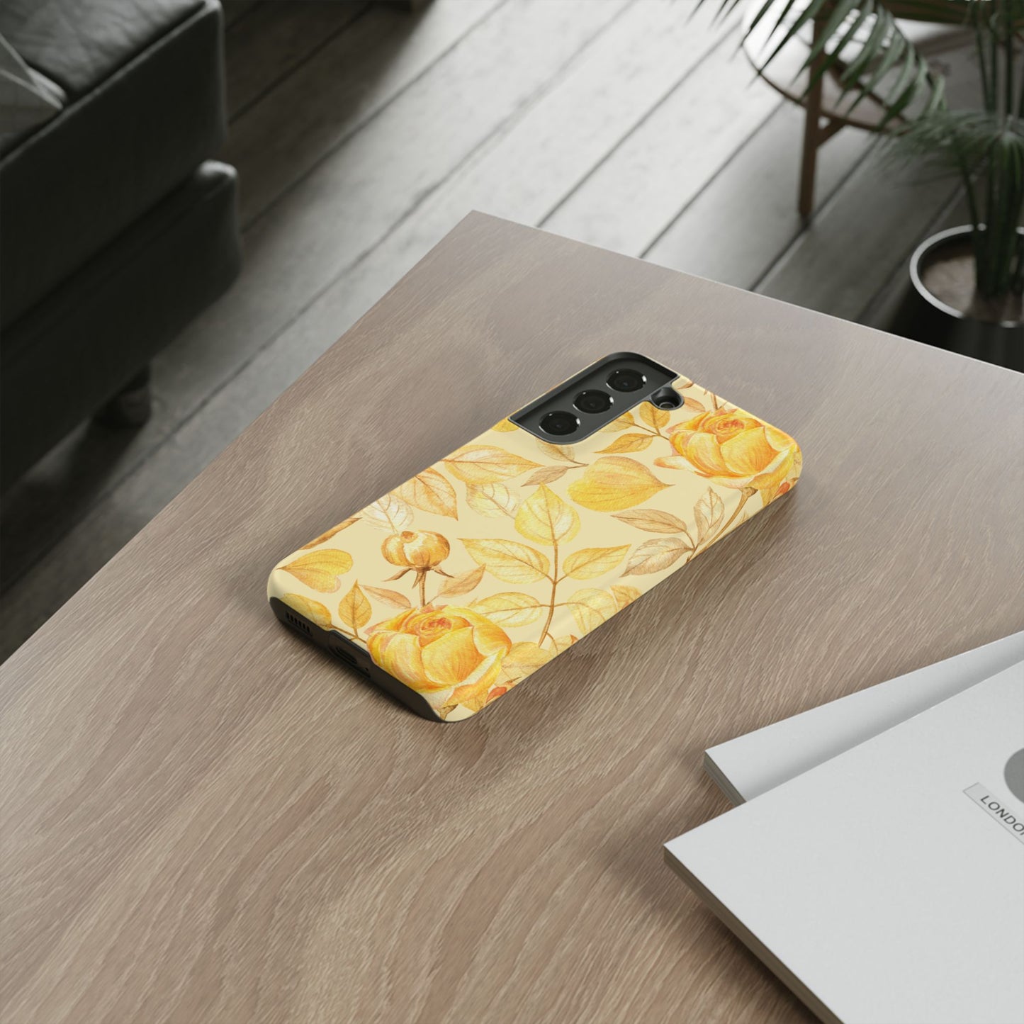 Yellow Dusk Tough Phone Case - Yellow Rose Design