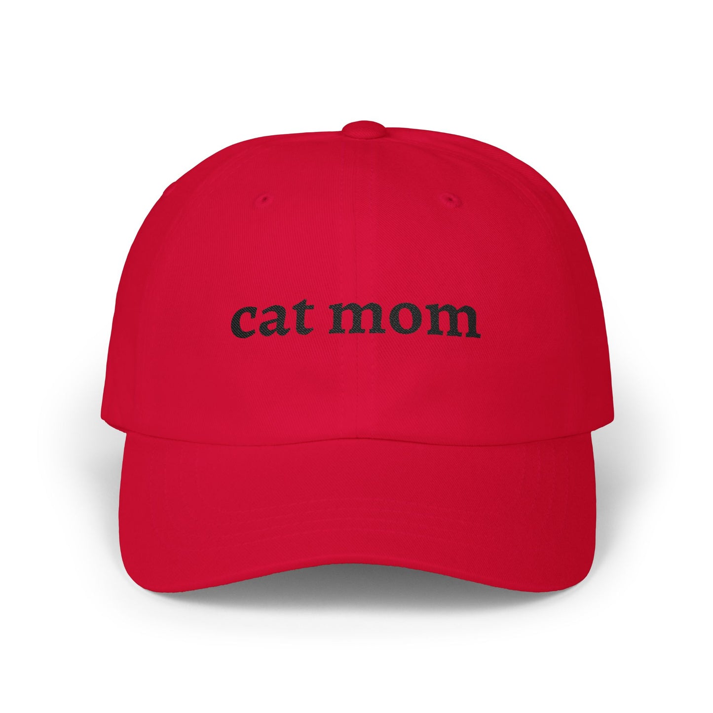 Cat Mom Cap — Embroidered White Baseball Hat for Cat Lovers