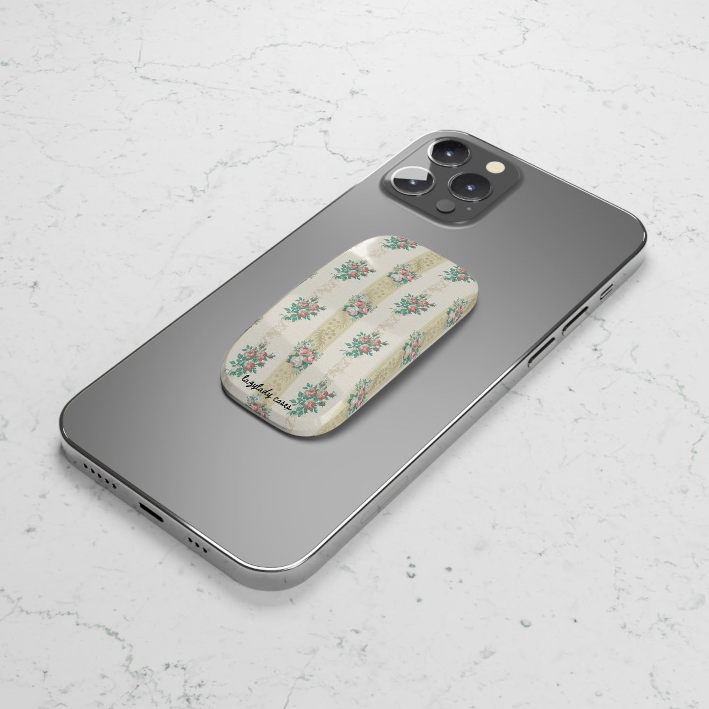 Floral Phone Grip Stand - Vintage Style