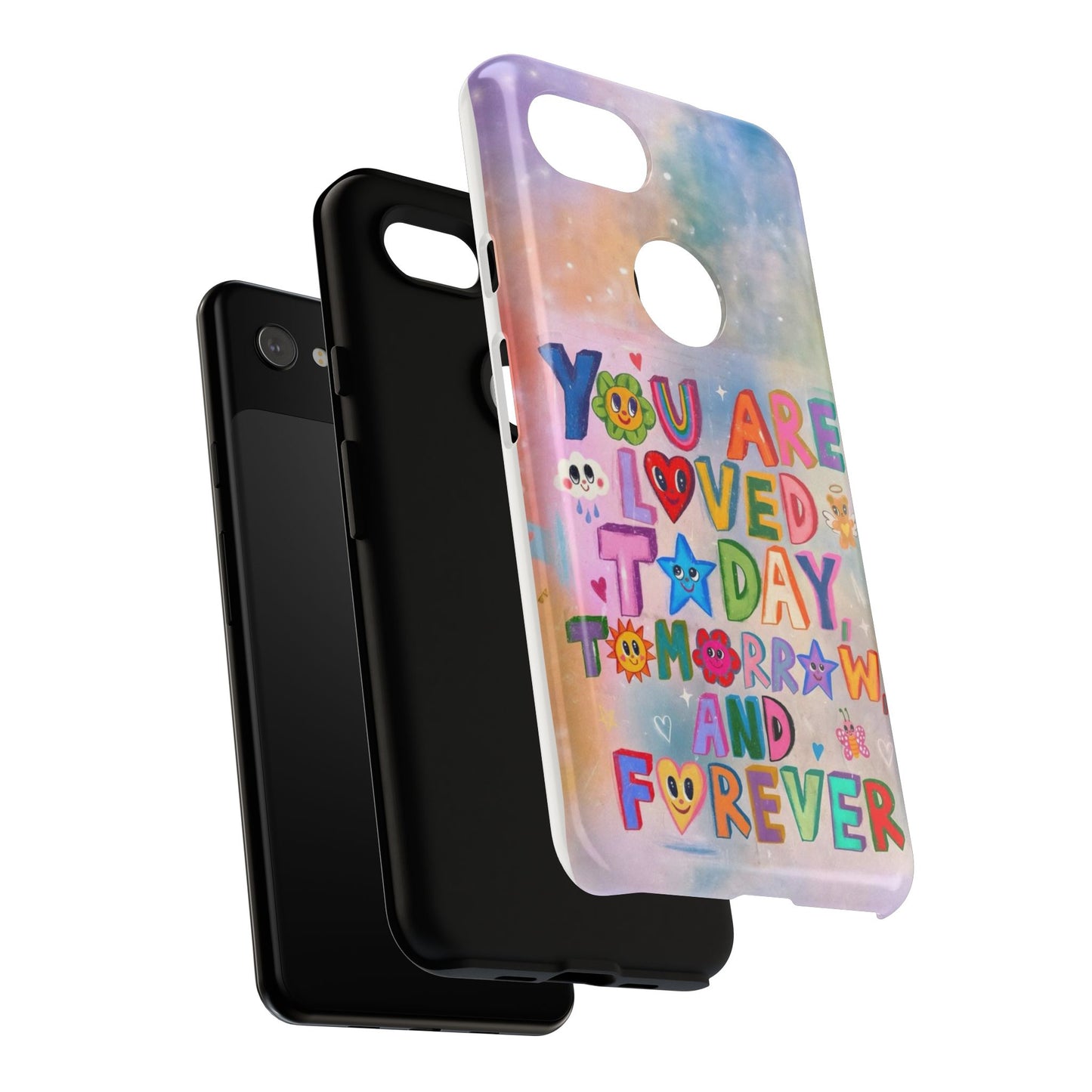 Colorful Phone Case with Positive Affirmations, Inspirational Phone Shell, Cute Gift for Teens, Motivational Tech Accessory, I Love You Case