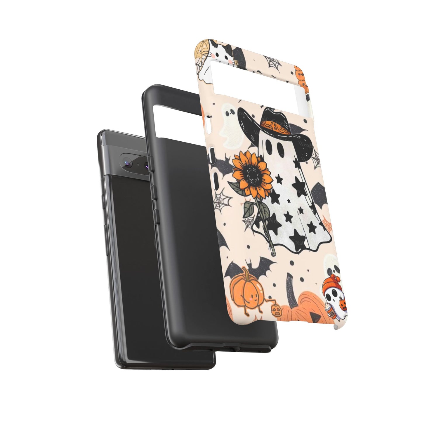 Cute Ghost Phone Case, Halloween Decor, Spooky Gift, Fall Accessories, Pumpkin Lover's Gift, Autumn Vibes, Trick or Treat