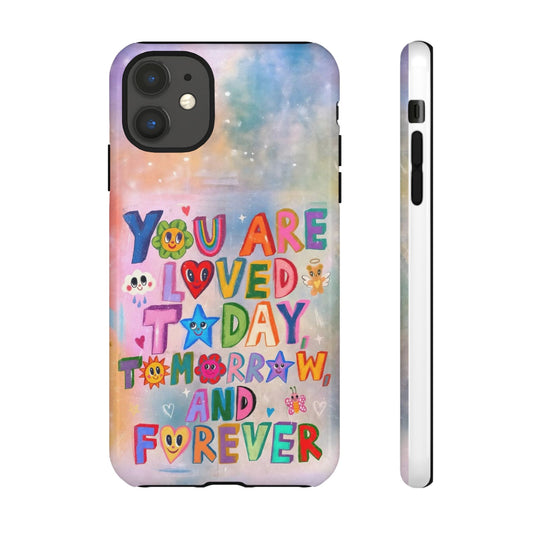 Colorful Phone Case with Positive Affirmations, Inspirational Phone Shell, Cute Gift for Teens, Motivational Tech Accessory, I Love You Case