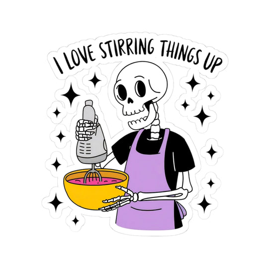 Skeleton Baker Kiss-Cut Stickers | Cute Kitchen Decor, Halloween, Gift for Bakers, Funny Cooking Stickers, Plan With Me