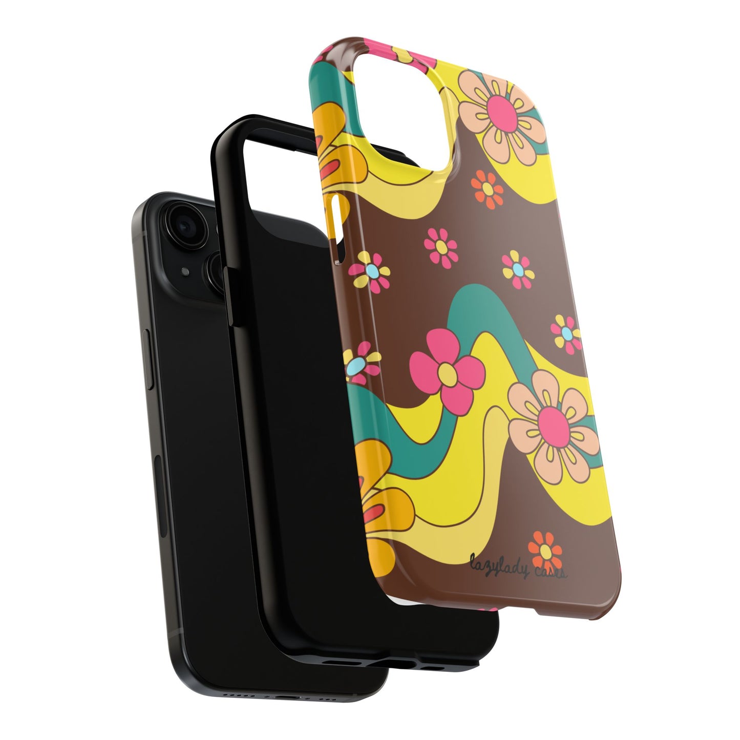 Retro Floral Tough Phone Case – Stylish and Durable Design