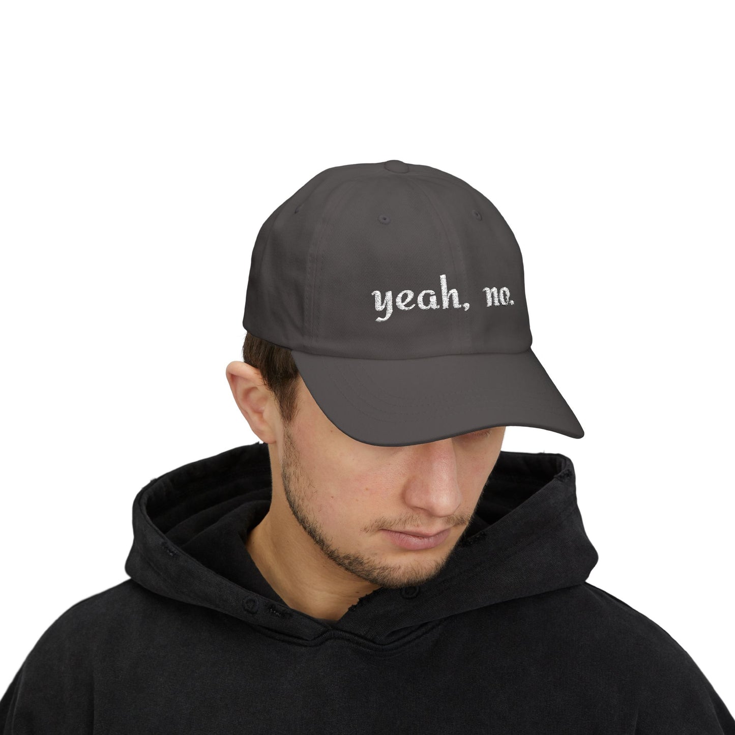 "yeah, no." Embroidered Casual Adjustable Hat