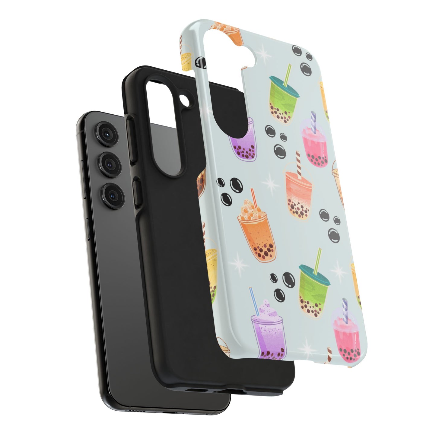 Colorful Boba Tea Phone Case, Tough Phone Cases for Drink Lovers, Cute Phone Accessory, Fun Gifts for Friends, Summer Vibes
