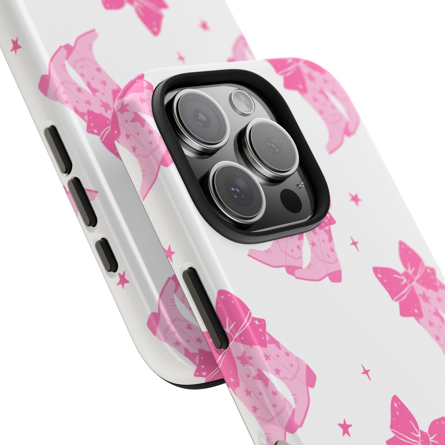 Pink Cowgirl Tough Phone Case - Trendy Protection with Bow Design