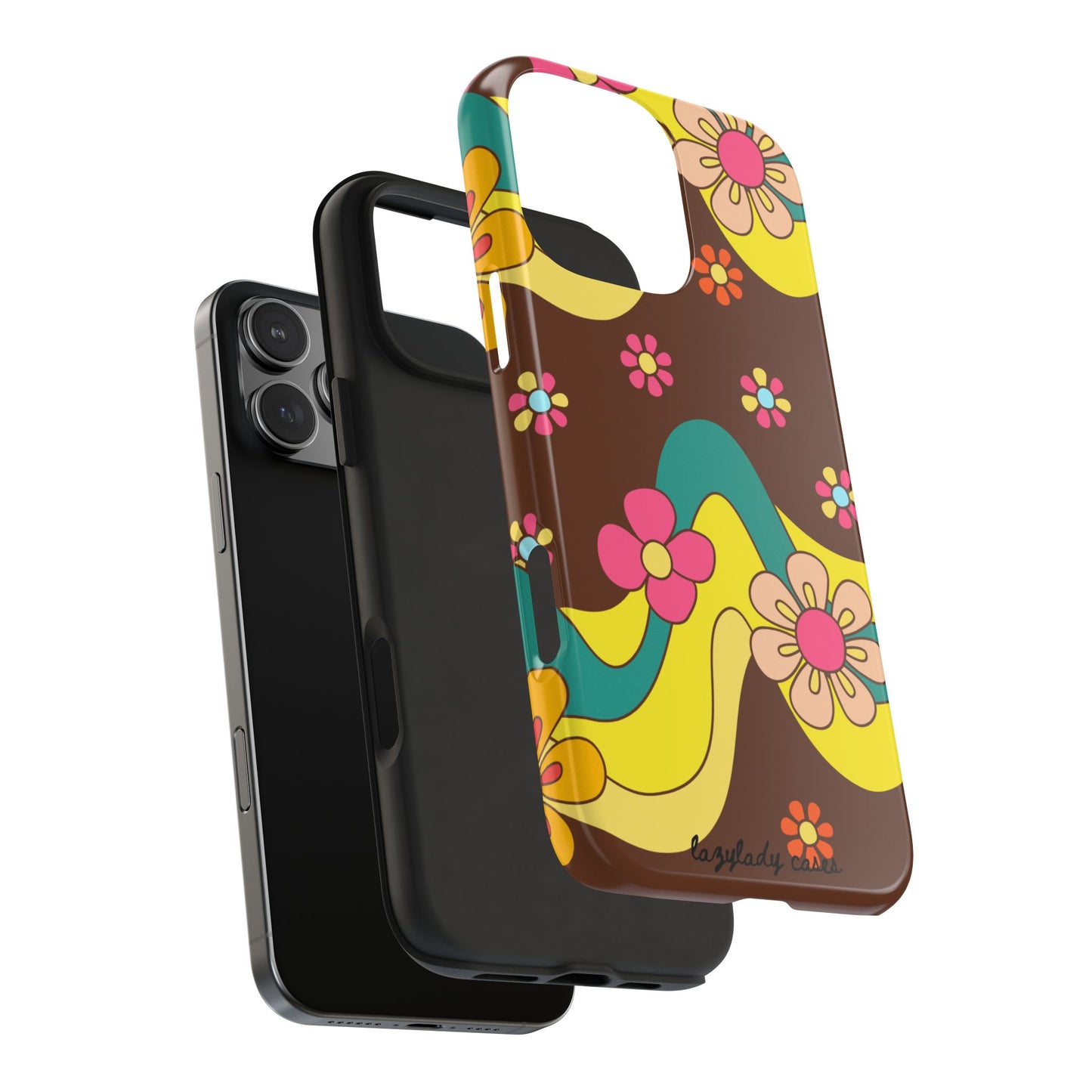Retro Floral Tough Phone Case – Stylish and Durable Design
