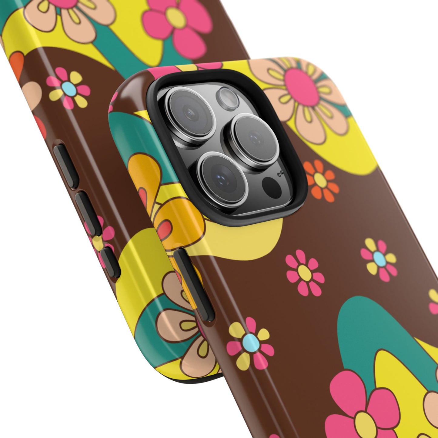 Retro Floral Tough Phone Case – Stylish and Durable Design
