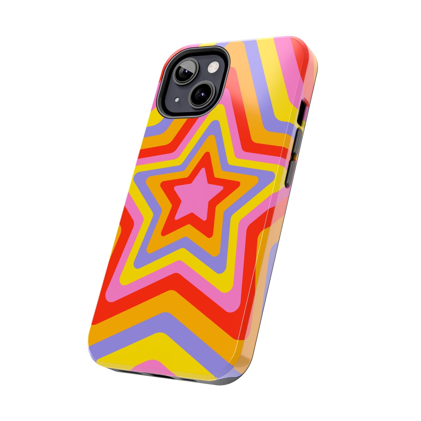 Colorful Star Pattern Tough Phone Cases | Durable Phone Cover, Unique Gifts, Trendy Accessories, Fun Tech Style