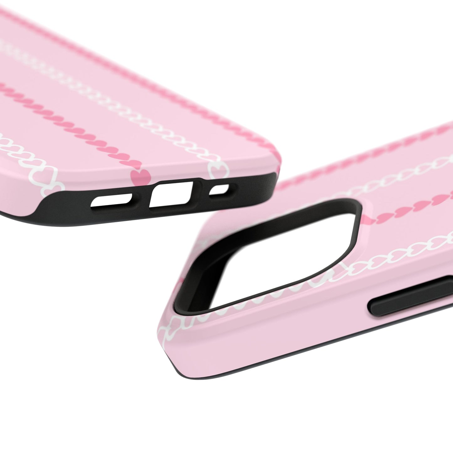 Pink Heart Stripe Impact-Resistant Phone Case