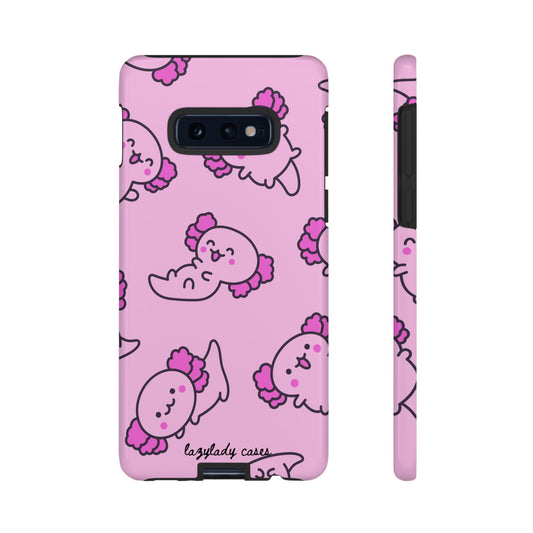 Cute Cartoon Axo Phone Case with Pink Sea Creatures Design