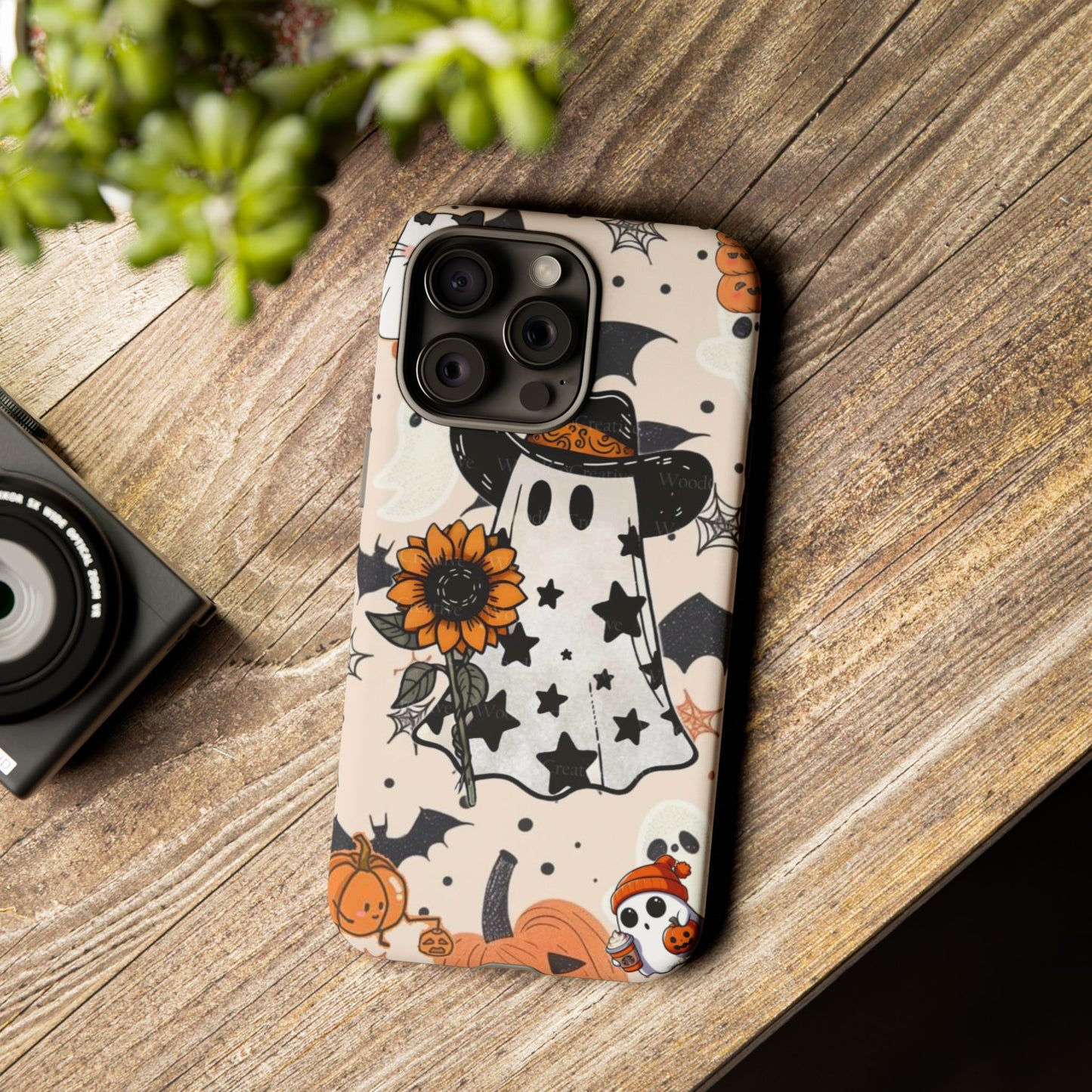 Cute Ghost Phone Case, Halloween Decor, Spooky Gift, Fall Accessories, Pumpkin Lover's Gift, Autumn Vibes, Trick or Treat