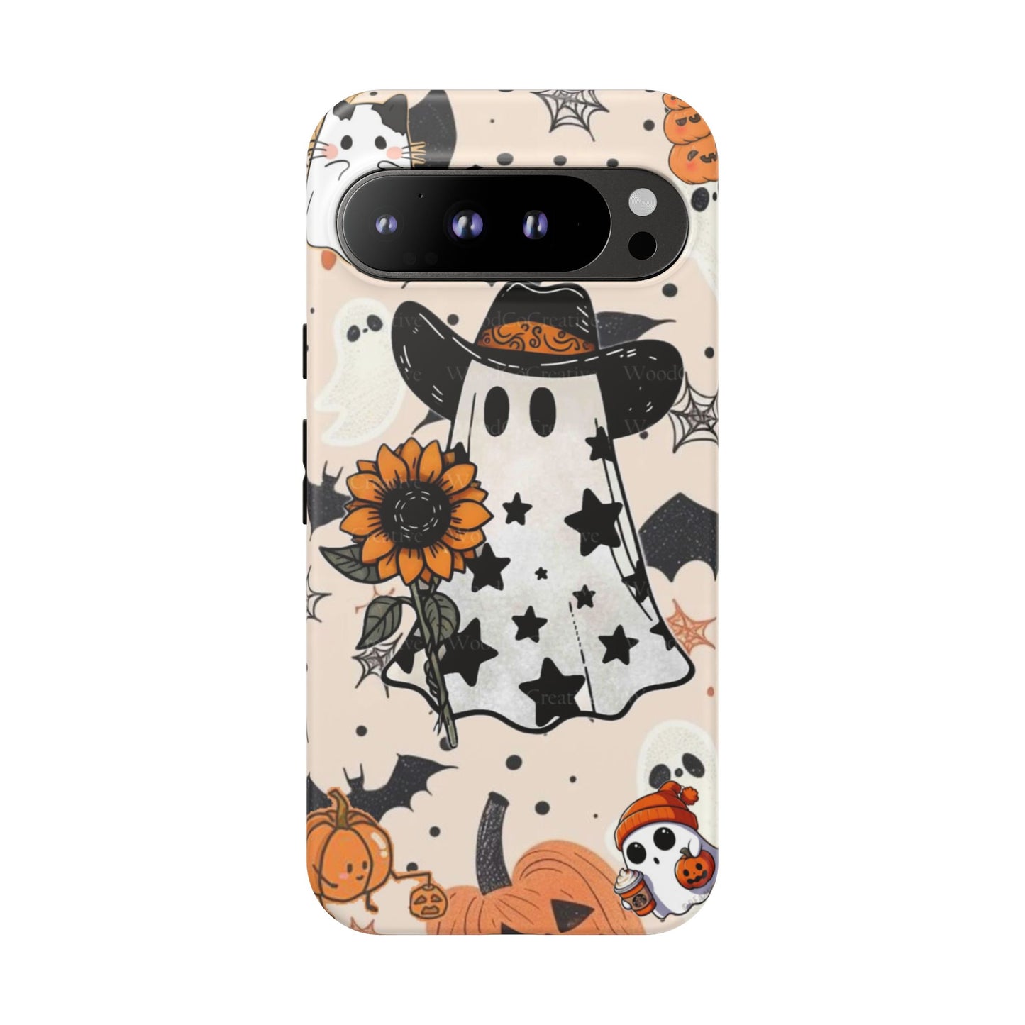 Cute Ghost Phone Case, Halloween Decor, Spooky Gift, Fall Accessories, Pumpkin Lover's Gift, Autumn Vibes, Trick or Treat