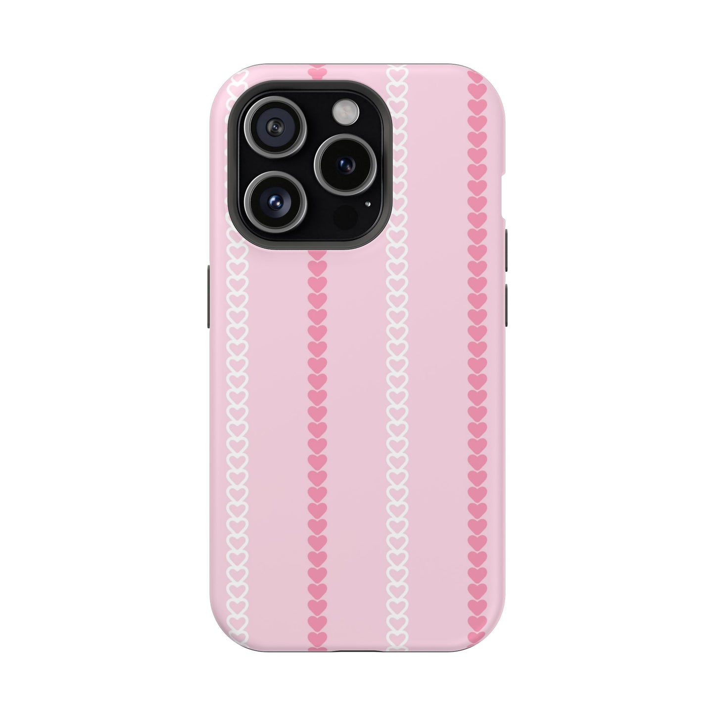 Pink Heart Stripe Impact-Resistant Phone Case