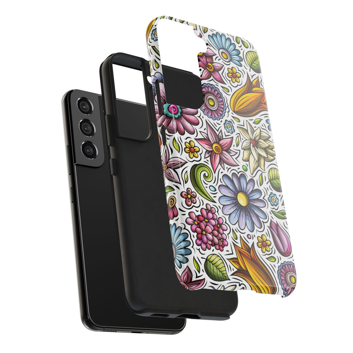 Floral Tough Phone Case | Cute Flower Design | Durable Protective Cover, Gift for Her, Phone Accessory, Floral Art Case