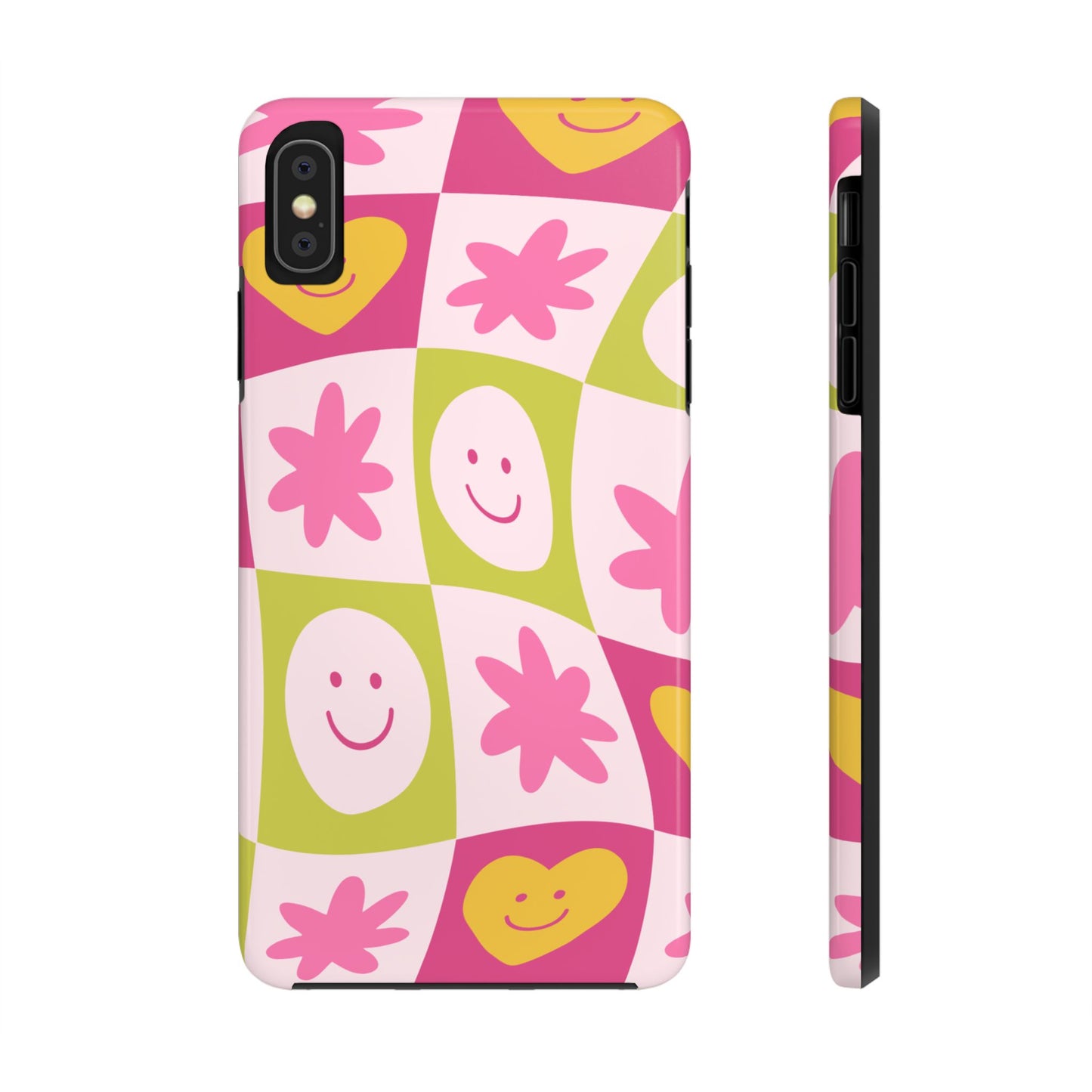 Colorful Smiley Pattern Tough Phone Cases, Playful Phone Covers, Fun Gifts for Friends, Cute Accessories, Vibrant and Durable