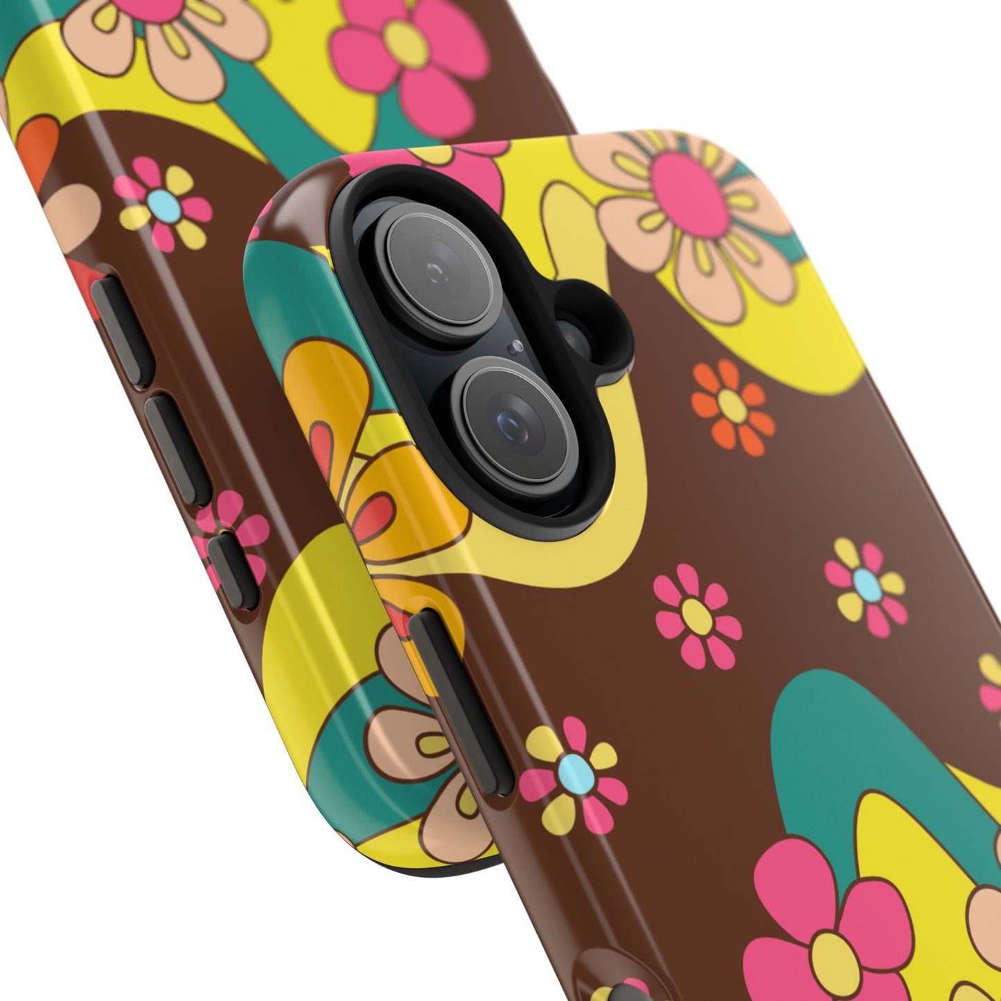 Retro Floral Tough Phone Case – Stylish and Durable Design