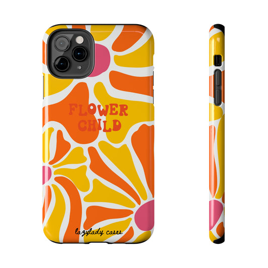 Flower Child Tough Phone Case – Vibrant Retro Design for Creative Souls