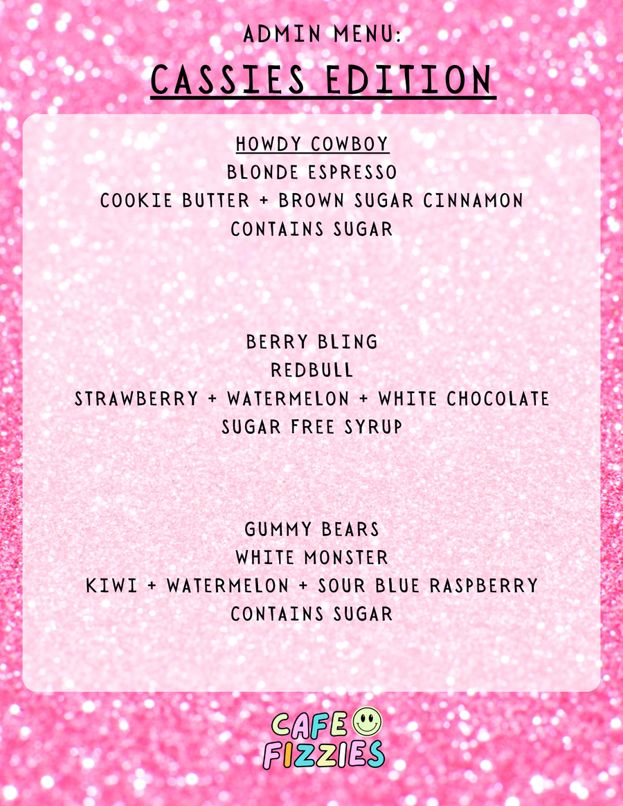 Cassie’s Menu