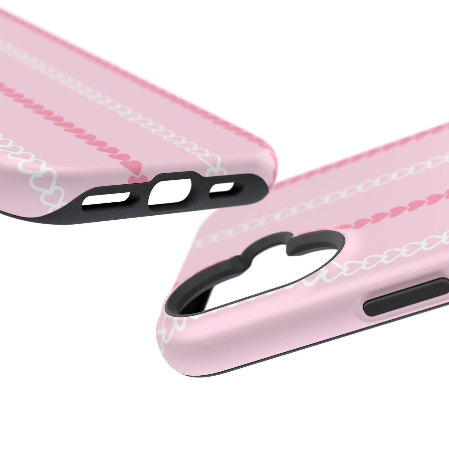 Pink Heart Stripe Impact-Resistant Phone Case