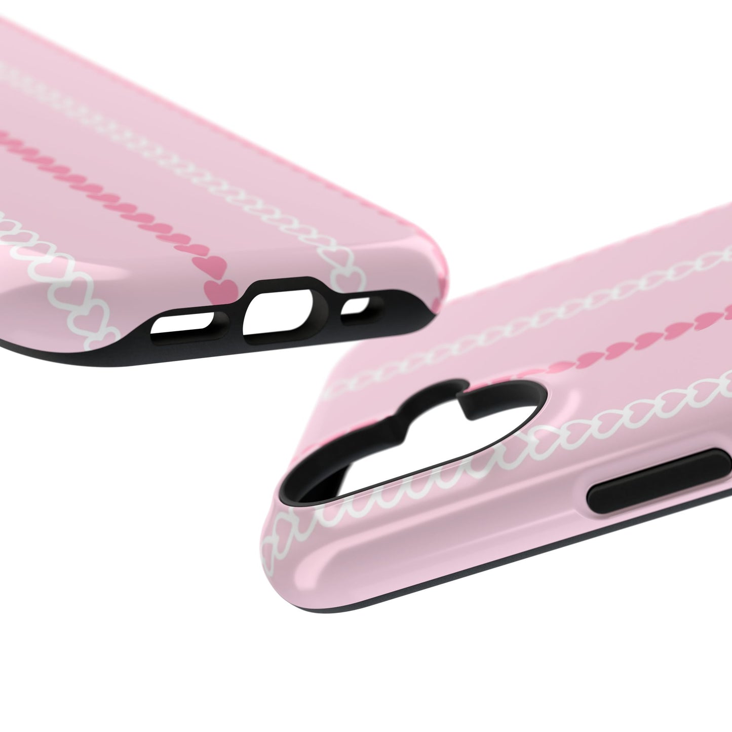 Pink Heart Stripe Impact-Resistant Phone Case