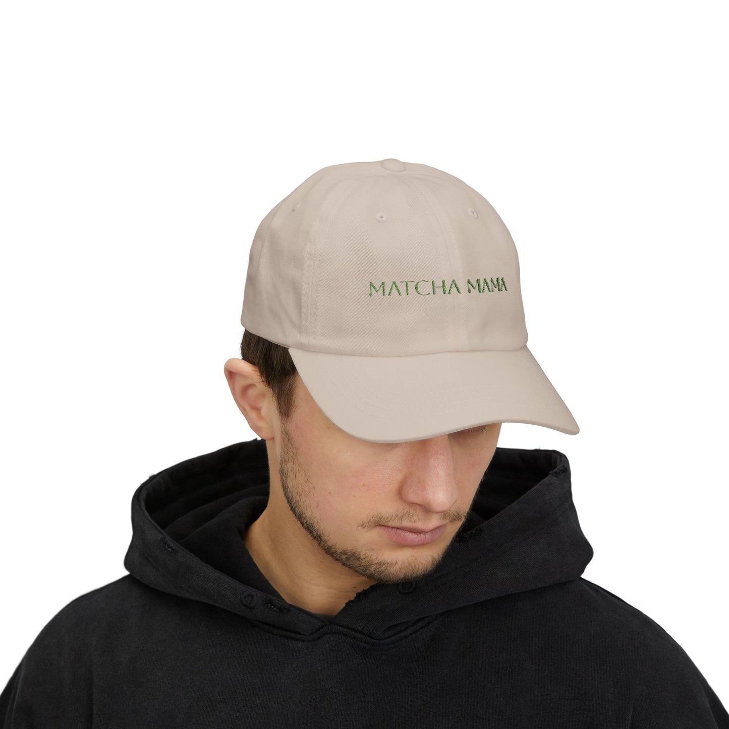 Matcha Mama Cap — Embroidered White Baseball Hat
