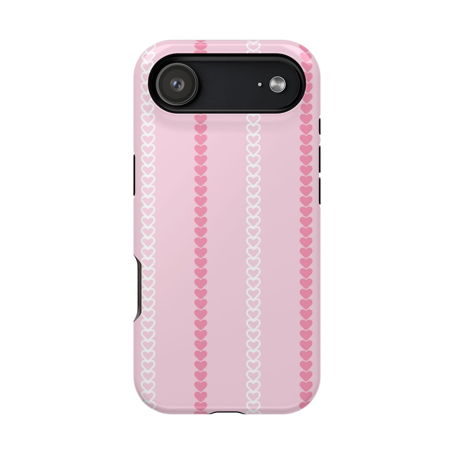 Pink Heart Stripe Impact-Resistant Phone Case
