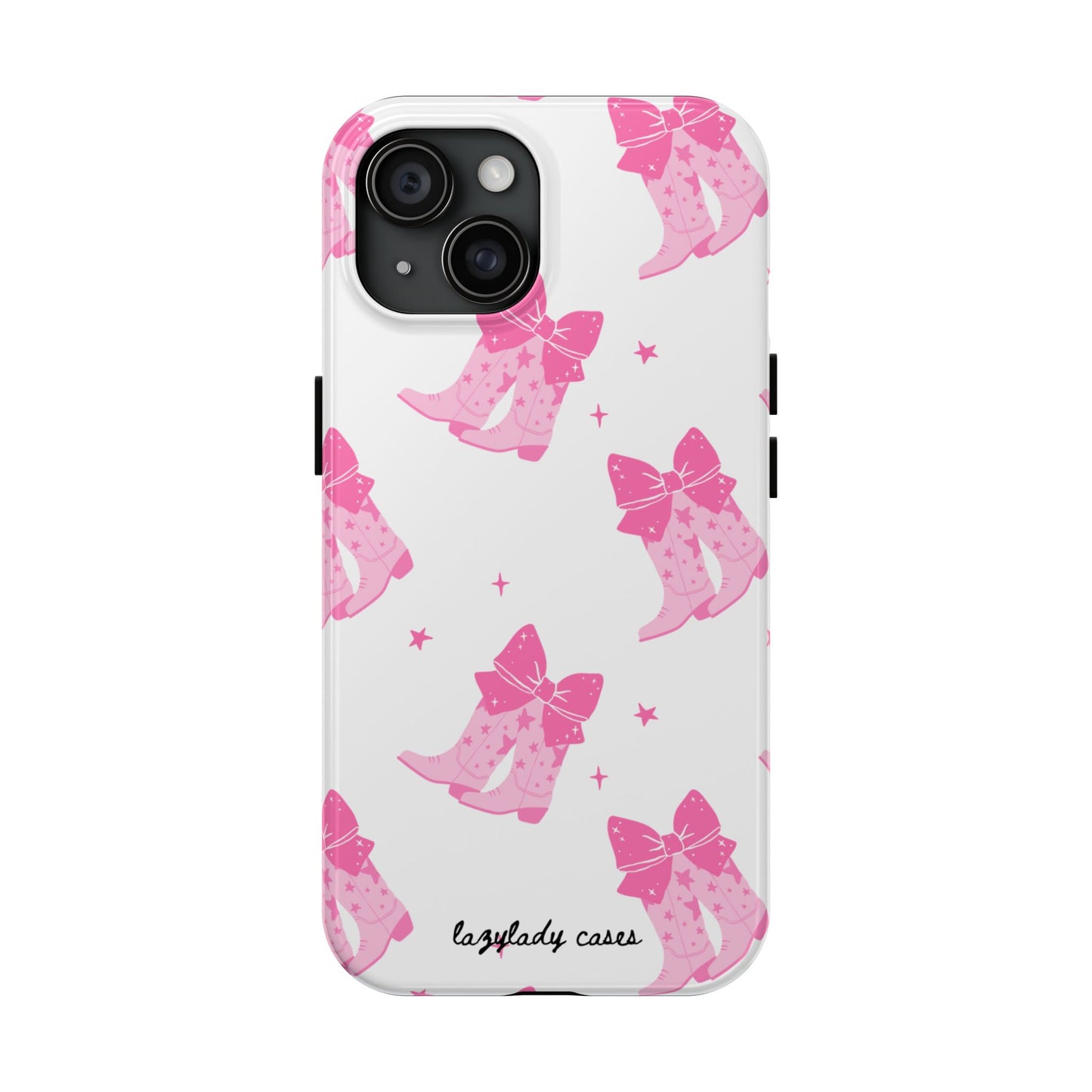 Pink Cowgirl Tough Phone Case - Trendy Protection with Bow Design