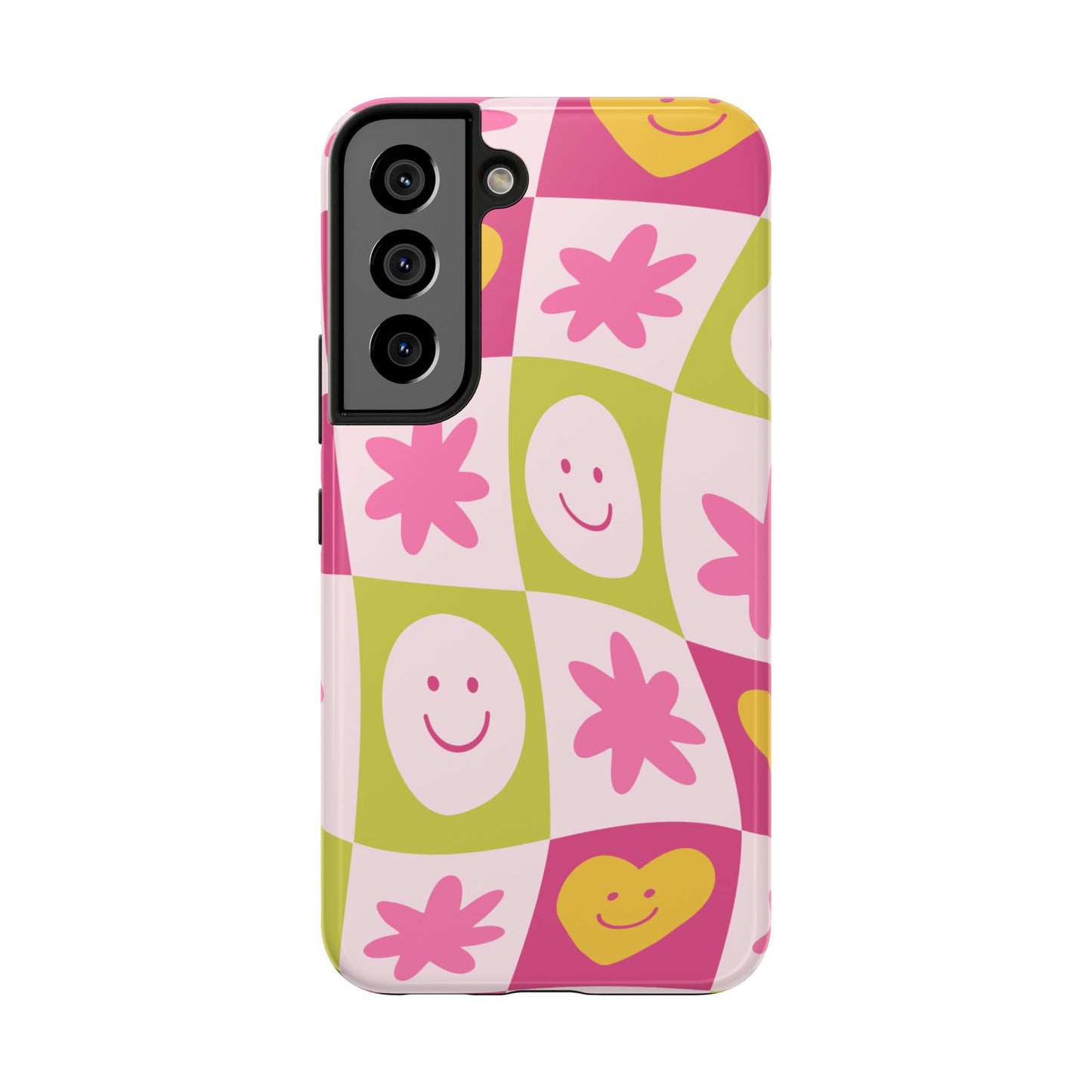 Colorful Smiley Pattern Tough Phone Cases, Playful Phone Covers, Fun Gifts for Friends, Cute Accessories, Vibrant and Durable