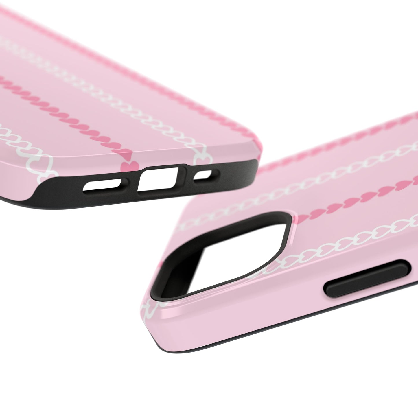 Pink Heart Stripe Impact-Resistant Phone Case